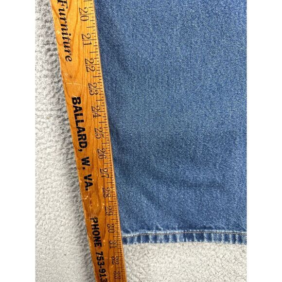 Carhartt Jeans Mens 40X32 Blue Relaxed Fit Straight Leg 5 Pocket Logo Denim Pant - Picture 7 of 7